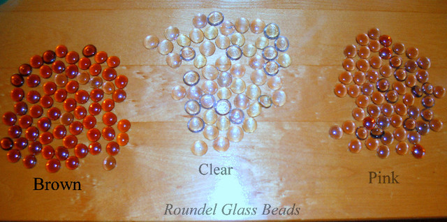Rondel cabochon glass 180 clear, 70 pink, 68 brown, (no holes) in Hobbies & Crafts in City of Toronto - Image 2