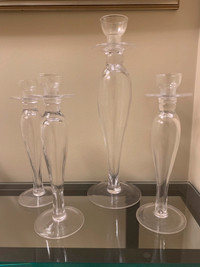 Four Crate and Barrel Candlestick Holders