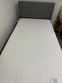 Twin bed frame headboard footboard mattress & topper
