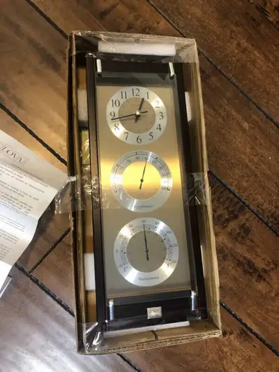 Rare Bulova Endeavor Wall Clock Thermometer Hygrometer Rare Limited Edition Perfect New Conduction I...