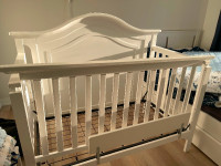 Catania infant to toddler convertible crib in white