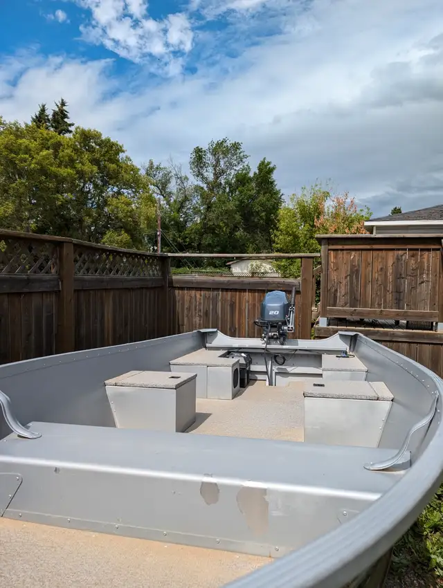 !!!SOLD!!!    14' FISHING/UTILITY BOAT, OUTBOARD MOTOR & TRAILER in Powerboats & Motorboats in Lloydminster - Image 6