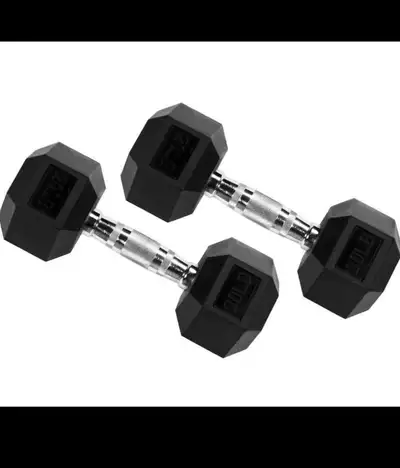 Brand new Signature Fitness Rubber Encased Hex Dumbbell, 20LB Pair Pick up in BURLINGTON…..No holds...