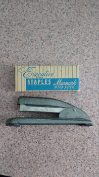 Antique Metal Stapler with Staples