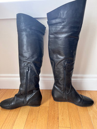 Genuine Leather Over-The-Knee Boots 