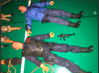 Gi Jo Army Men Police Vintage Play Boys Toys Set Lot 8 8x Man
