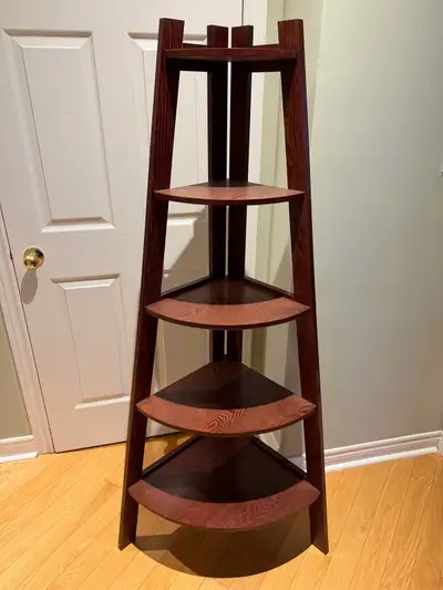 5-Tier Wood Corner Shelf in great condition, View more