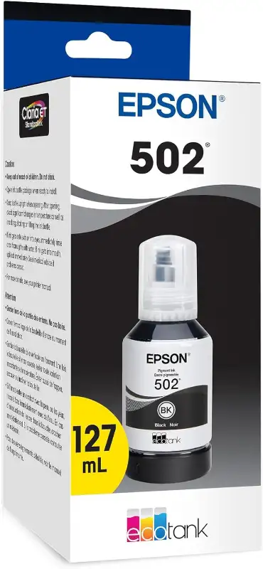 Epson 502 Eco Tank Auto-Stop Ink Bottle, Black (T502120), View more
