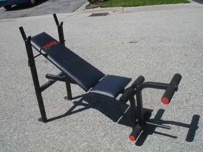 MUST GO YORK WORKOUT BENCH WITH OTHER FEATURES FIRST $45.00!, View more