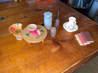 Vintage small /miniature doll furniture, accessories