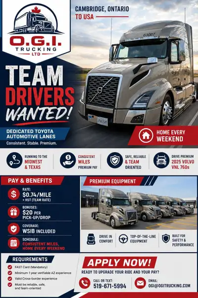 Toyota dedicated run/Team position only, View more