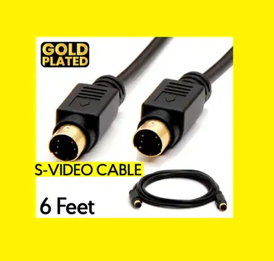 6FT Cable 4 Pin Male to 4 Pin Male SVHS, DVD, VCR Male to Male S-Video Cord S-VHS, VCR’s, Digital Sa...