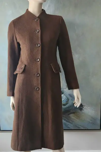 Vintage 1960s COMPAGNA wool coat in brown, View more