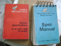 Two Honda spec manuals motorcycle ct70 engine guard