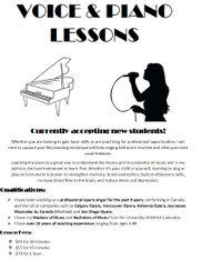 Voice and Piano Lessons