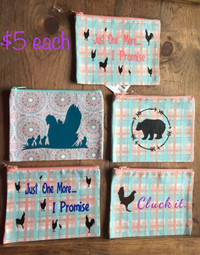 Chicken Themed Zippered Pouches