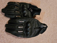 Woman's leather icon motorcycle gloves