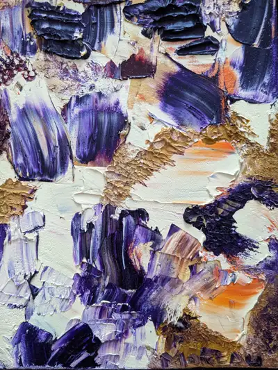 Crystal River ABSTRACT Oil on canvas Painting Listed C.V. Moreau, View more