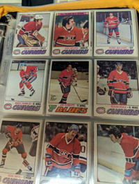 Vintage hockey cards near set 1977opc plus older others.
