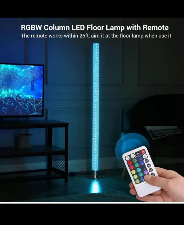 LED Corner Floor Lamp, RGBW Color Changing Lamps with Remote, 45 in Indoor Lighting & Fans in Hamilton - Image 6
