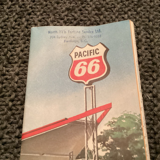 Vintage advertising Pacific 66 Highway Road Map of Canada and US in Arts & Collectibles in Kamloops - Image 3