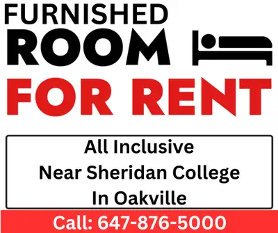 Fully Furnished Room for rent near Sheridan college