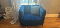 Velvet blue Sofa and love seat for sale