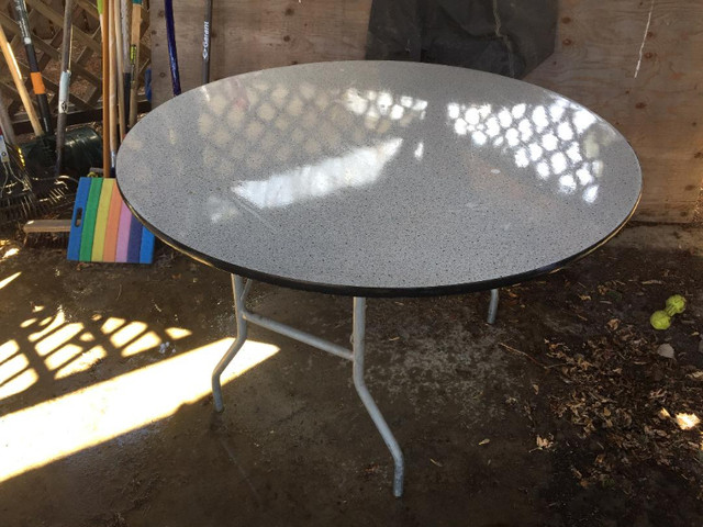 48 Inch Diameter Folding Leg Banquet Table (Used Outdoors) in Other Tables in Red Deer