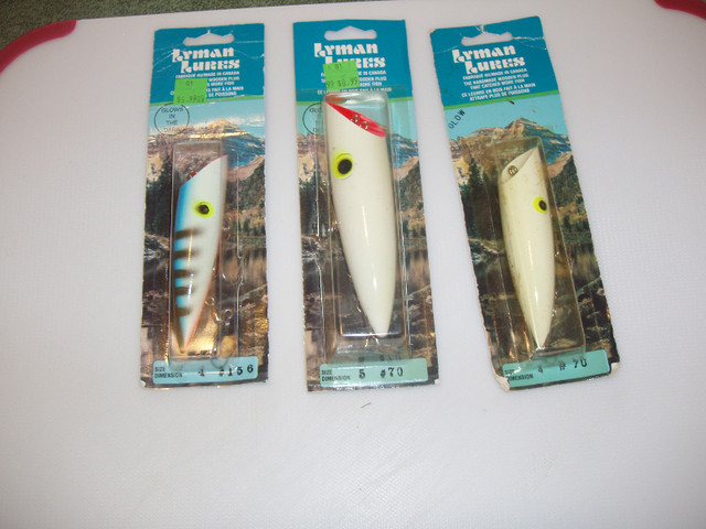 NEW IN THE PACKAGE 4" & 5" ORIGINAL PAINTED EYE GLOW LYMAN LURES in Fishing, Camping & Outdoors in Owen Sound - Image 2