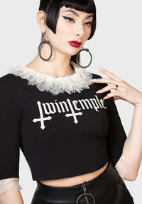 NWT Killstar Twin Temple "Hexen" Goth Crop Top Shirt XS