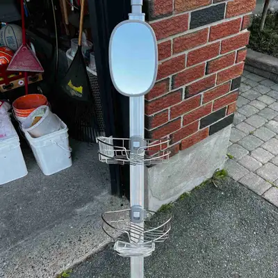 Artika vertical shower caddy Neptune model Fully adjustable Includes mirror and tray for soap $25