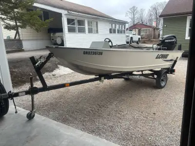 -14' Lowe Angler welded hull -2008 25hp mercury efi 4 stroke electric start and pull start electric...