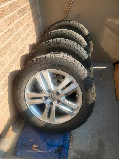 Honda CR-V Winter Tires w/Rims (2 are Michelin, 2 are Antares), 225-55-R17, one year old, asking $40...