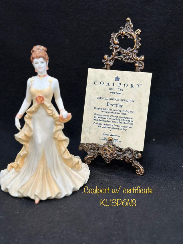 Vintage Coalport figurine with certificate- Beverley  in Arts & Collectibles in Hamilton