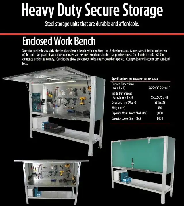LOCKING TOOL CABINET. TOOL CHEST. LOCKABLE WORKBENCH WORKSTATION in Tool Storage & Benches in City of Toronto - Image 10