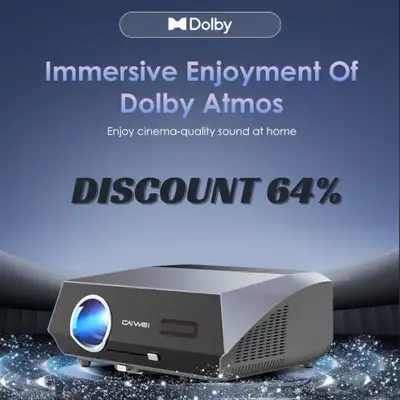 4K beamer Projector for Movies 2200 ANSI Auto Focus Native Full HD 5G Wifi Android TV Home Theater D...