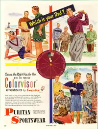 1950 ad for Puritan Sportswear with Colorvisor