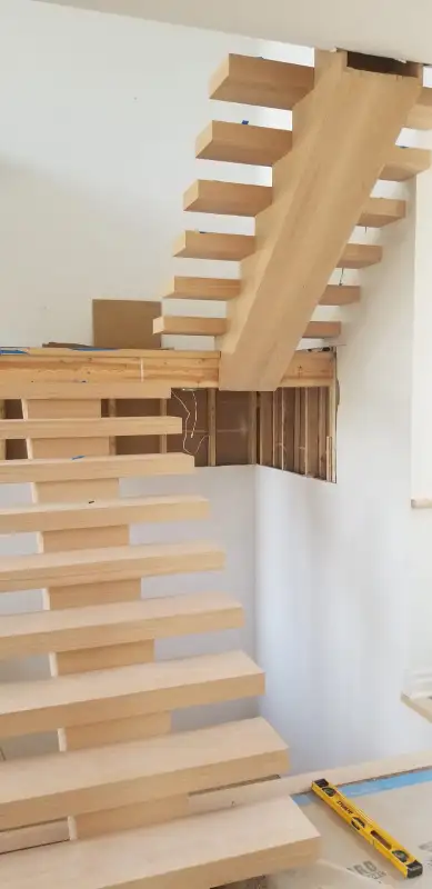 Solid Oak New staircase Open risers, View more