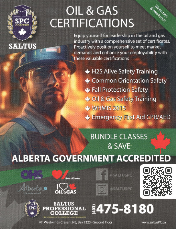 Oil & Gas Safety Training Approved Courses in Classes & Lessons in Calgary