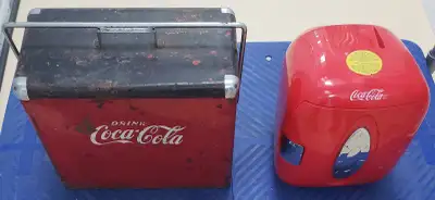 Vintage Coca-Cola Cooler & BONUS Mini Fridge, View more