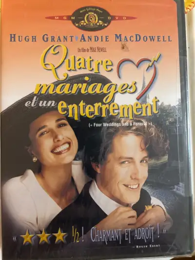 four wedding and a funeral DVD bilingue 5$ new sealed , View more
