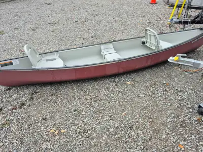 2020 Pelican Explorer DLX Canoe, 14.6', comfortable folding seats, vertical rod holders, a built-in...