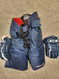 Bauer hockey pants, ccm gloves

