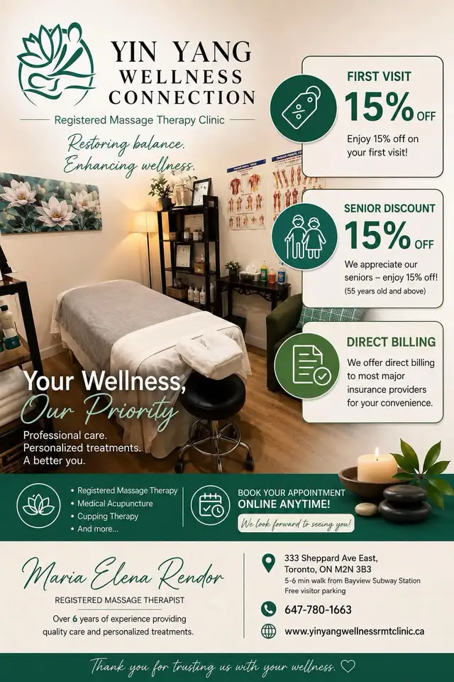 RMT- Massage Therapy Clinic - Bayview Ave & Sheppard Ave East