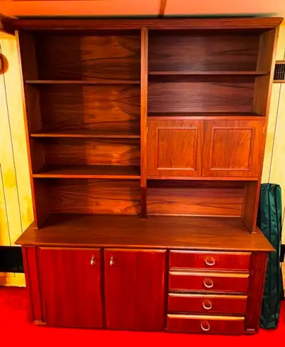 1970s Solid Wood Hutch – Scandinavian Retro Storage/Display, View more