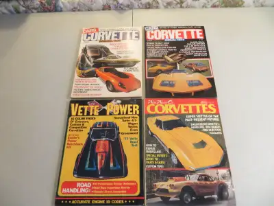ASSORTED CORVETTE MAGAZINES DATING FROM 1975 TO 1977 IN FOOD CONDITION. ASKING $ 10.00 EACH, OR ALL...