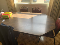 1970’s dining table with 6 chairs