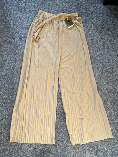 new ladies yellow summer wide leg pants , View more
