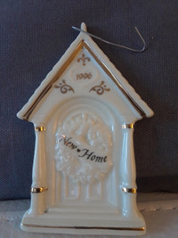 1996 New Home White Porcelain  Gold Ornament (see other ads)