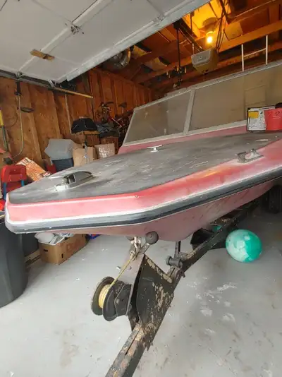 Boat, trailer, and Johnson 60hp engine